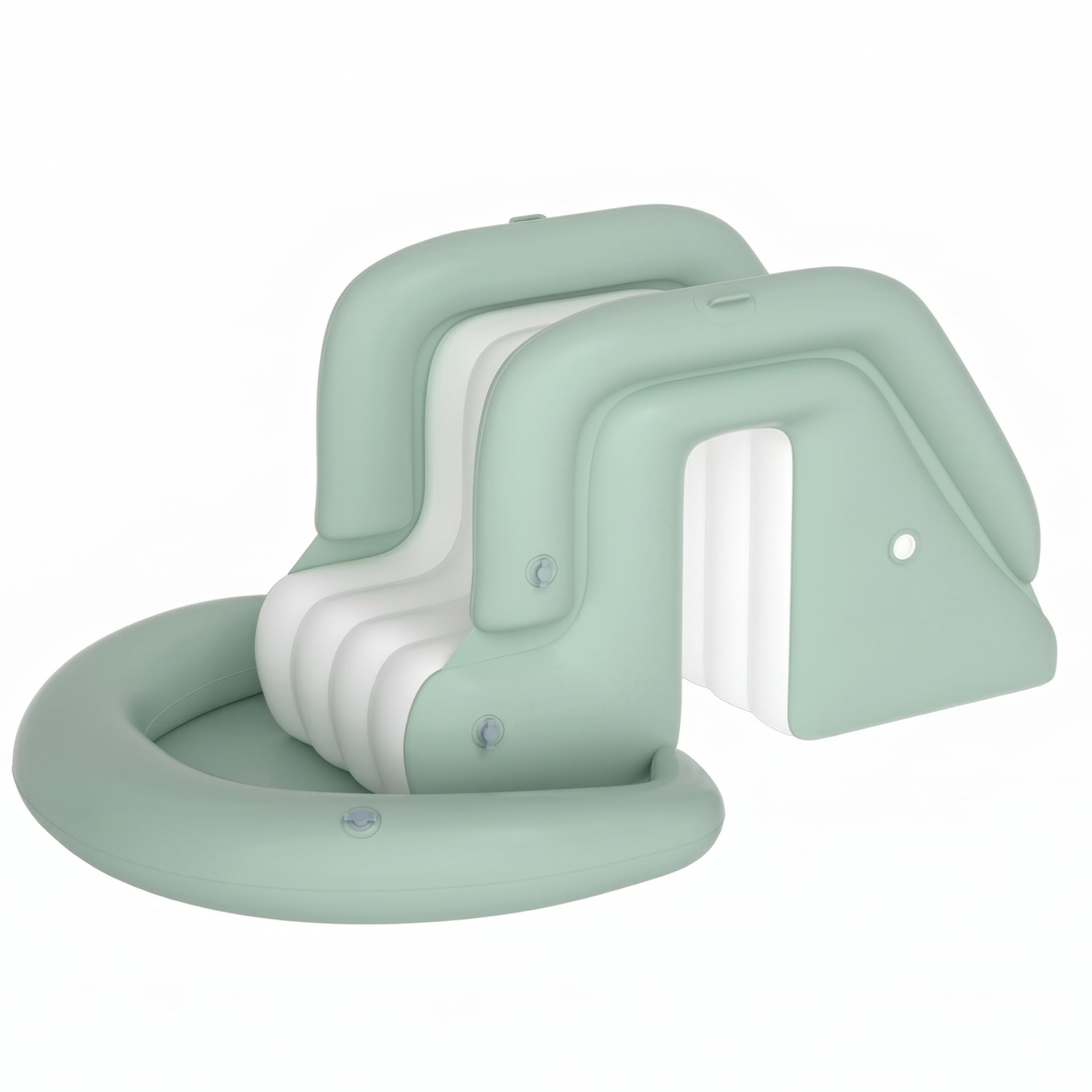 Tobogán acuático inflable para piscina, base ensanchada de PVC, juguete de patio de verano, fácil instalación y almacenamiento, verde claro
