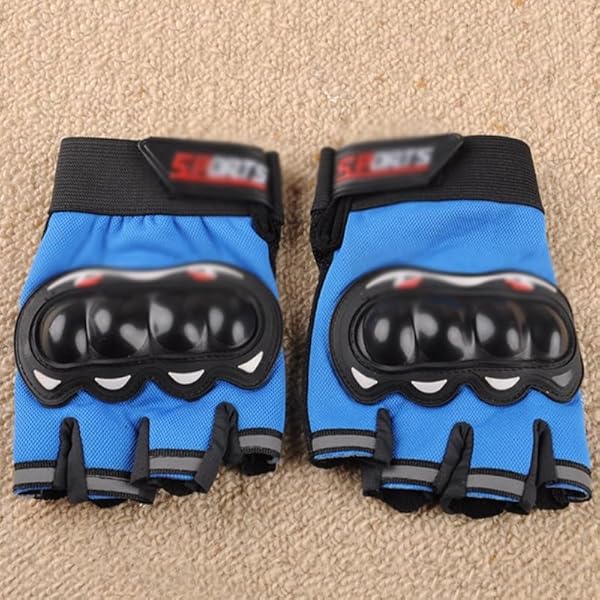 FSHGSA Guantes de Ciclismo de Motocicleta de Medio Dedo Guantes de Motocicleta de Cubierta Dura for Exteriores