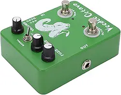 RiToEasysports Pedal de Efeito de Guitarra True Bypass único Com Fuzz de Oitava para Guitarra Elétrica, Acessório de Instrumento Ajustável de Metal Verde para Músicos