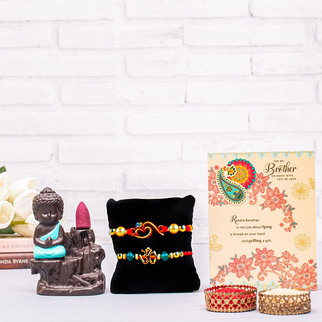 ARCHIES Buddha Idol Statue for Home Decor, Decoration Gift, Gifting Items Multicolor | Living Room, Laughing Buddha Monk Set - ARK-227