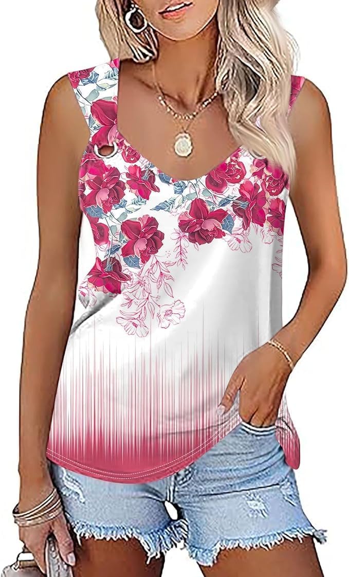 ETCYY NEW Womens Tank Tops 2025 Summer T Shirts V Neck Sleeveless Casual Loose Blouses - Image 6