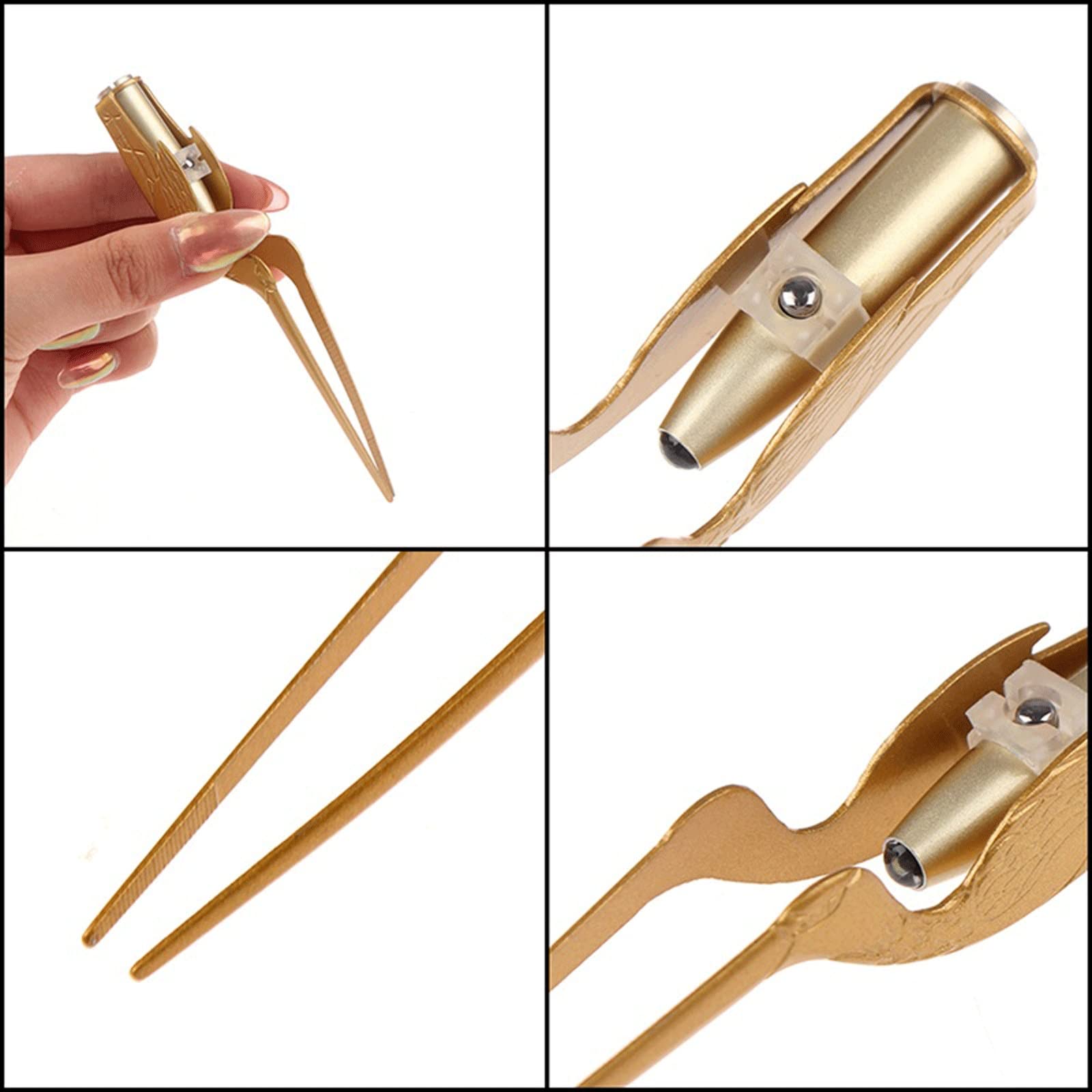 Produits pour l'élimination du cérumen, pincettes Auriculaires, Lampe de Poche LED, Outil de Nettoyage des Oreilles, Nez, pincettes en acie