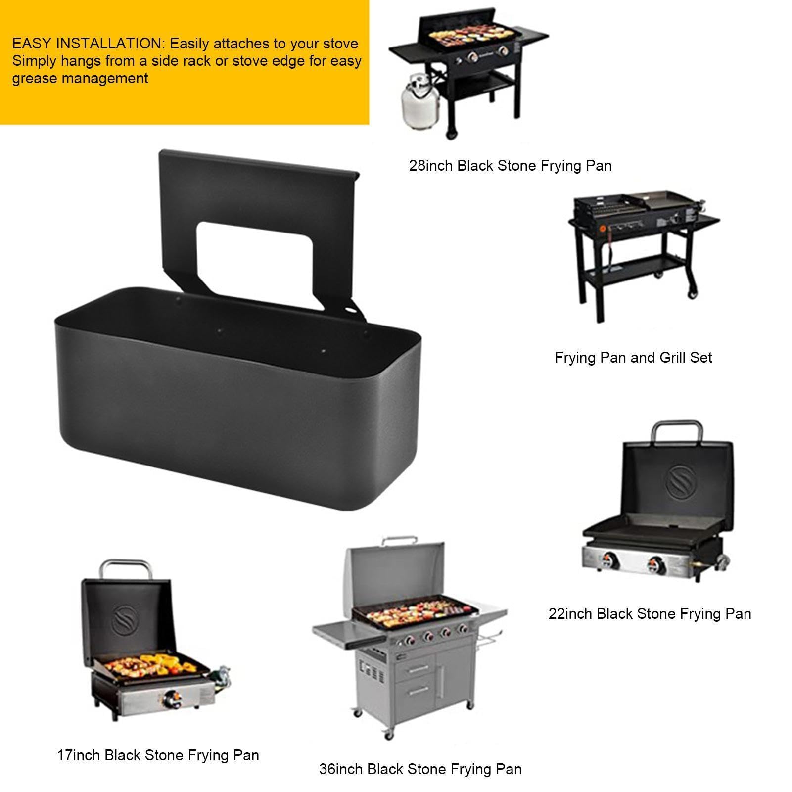 Schmierbecher Für Blackstone - Austausch Der Grillfettschale - Grill-Fettbecherhalter Hinten Für Blackstone-Grillplatten, Ersatzteil, Flachgrill-Tropffänger-Pfannenzubehör
