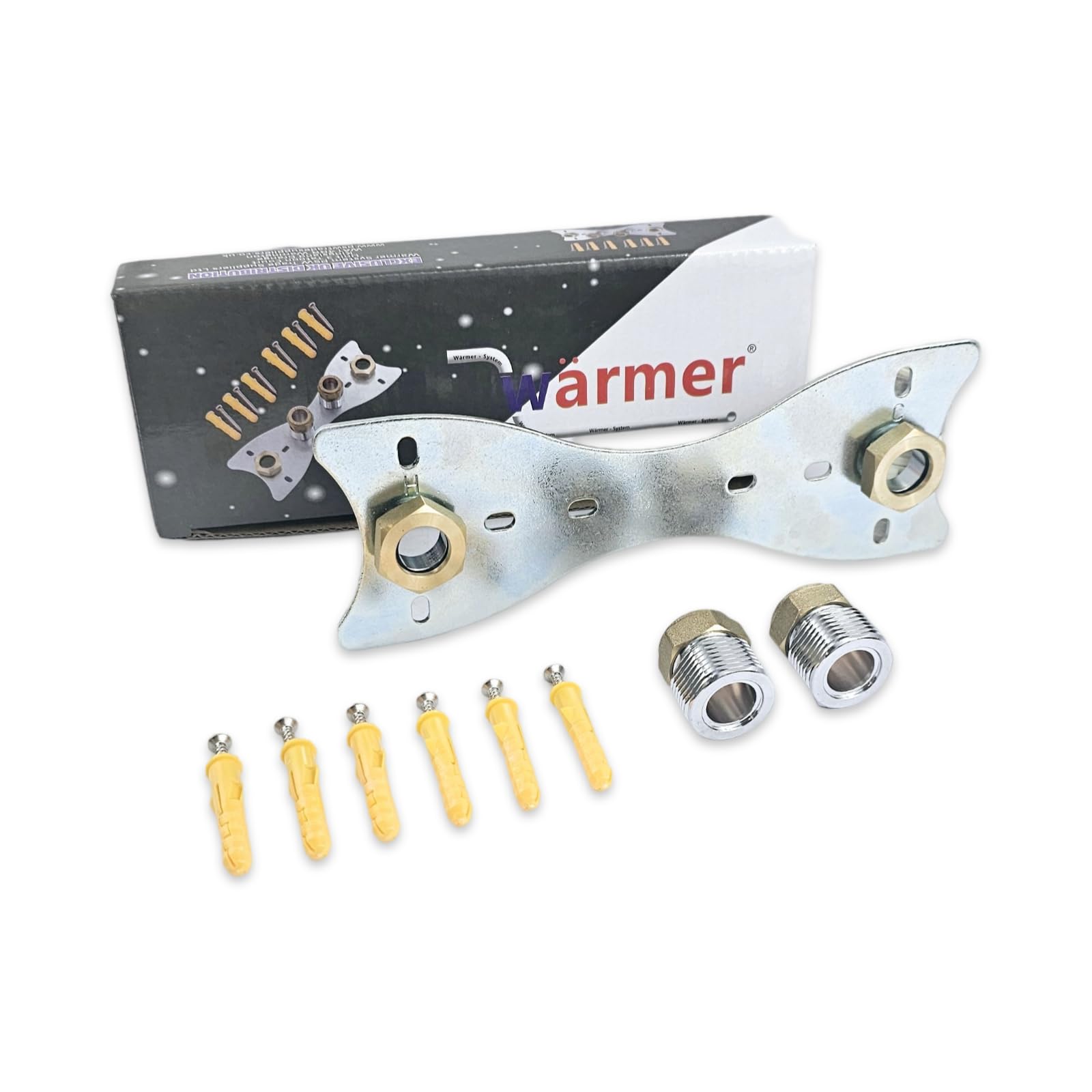 Wärmer System Nickel Plated Shower Fixing Plate Kit For Shower Bar Mixer With 15X3/4 Inch Connectors