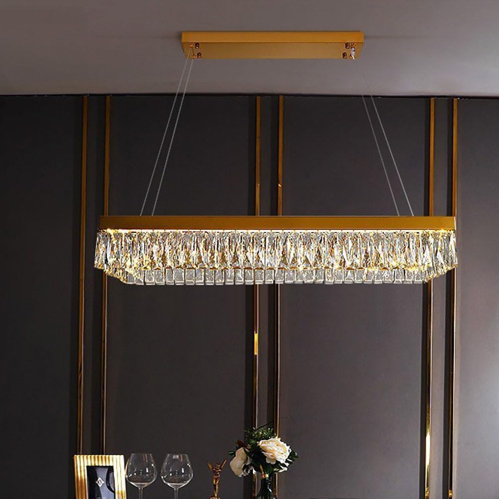 HXYSXHJUO Modern gold crystal chandelier, Scandinavian minimalist light luxury for living room bedroom dining fixture,80 * 35cm