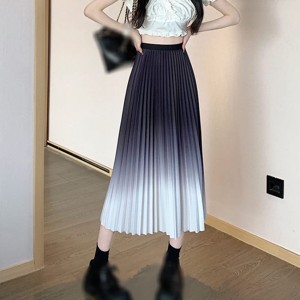 Röcke Damen,Damenmode-Midirock Mit Farbverlauf, Mehrfarbig, Elastisch, Hohe Taille, Faltenrock, Sommermode, A-Linie, Swing, Gerüscht, Lässig, Lange Röcke Für Mädchen Und Damen