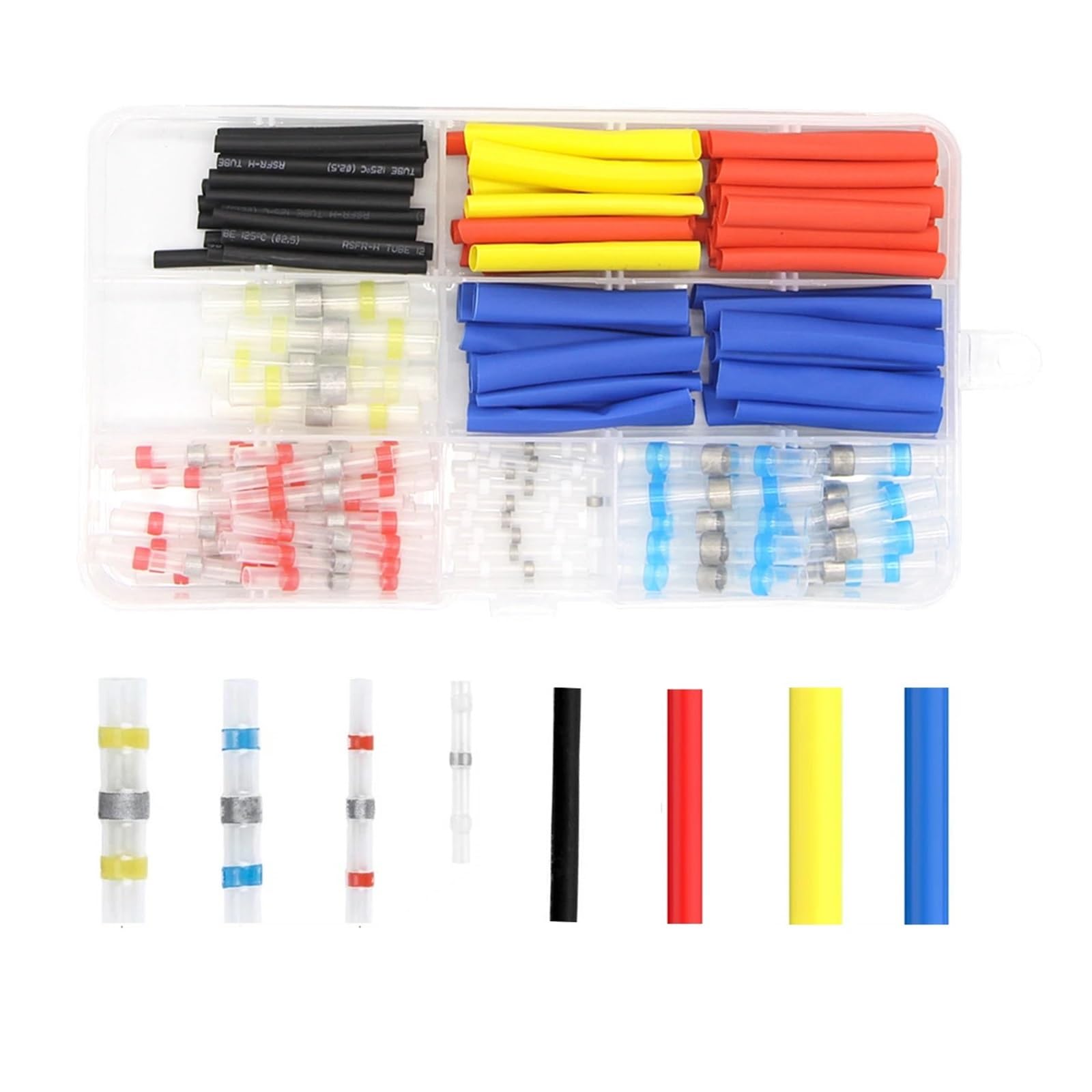 VWWJCCRO 135PCS Heat Shrink Tubing Insulated Solder Sleeve Butt Terminals Seal Electrical Wire Connectors Assorted Kit