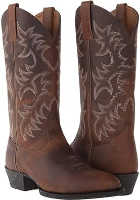 Amazon.com | XBTEVUDAK Cowboy Boots For Men Western Retro
