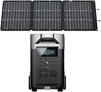 EcoFlow Estação de Energia Delta Pro + Painel Solar 160W EcoFlow DELTA Pro 127V com Painel Solar 160W – Solução Completa em Energia Portátil de Alta Performance, Uso Residencial e Off-Grid