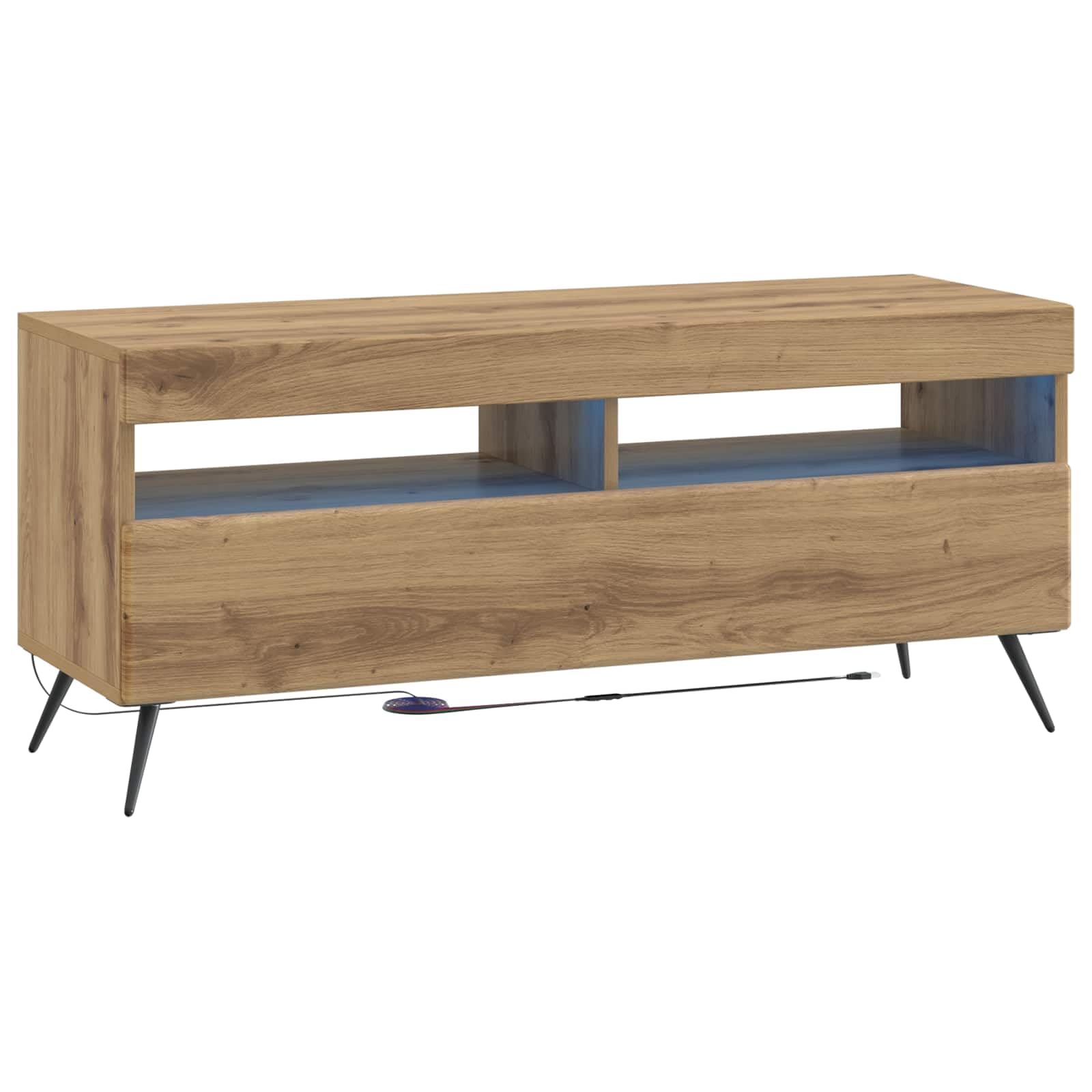 Gabinete de TV LED de 5 piezas de madera de roble artesano