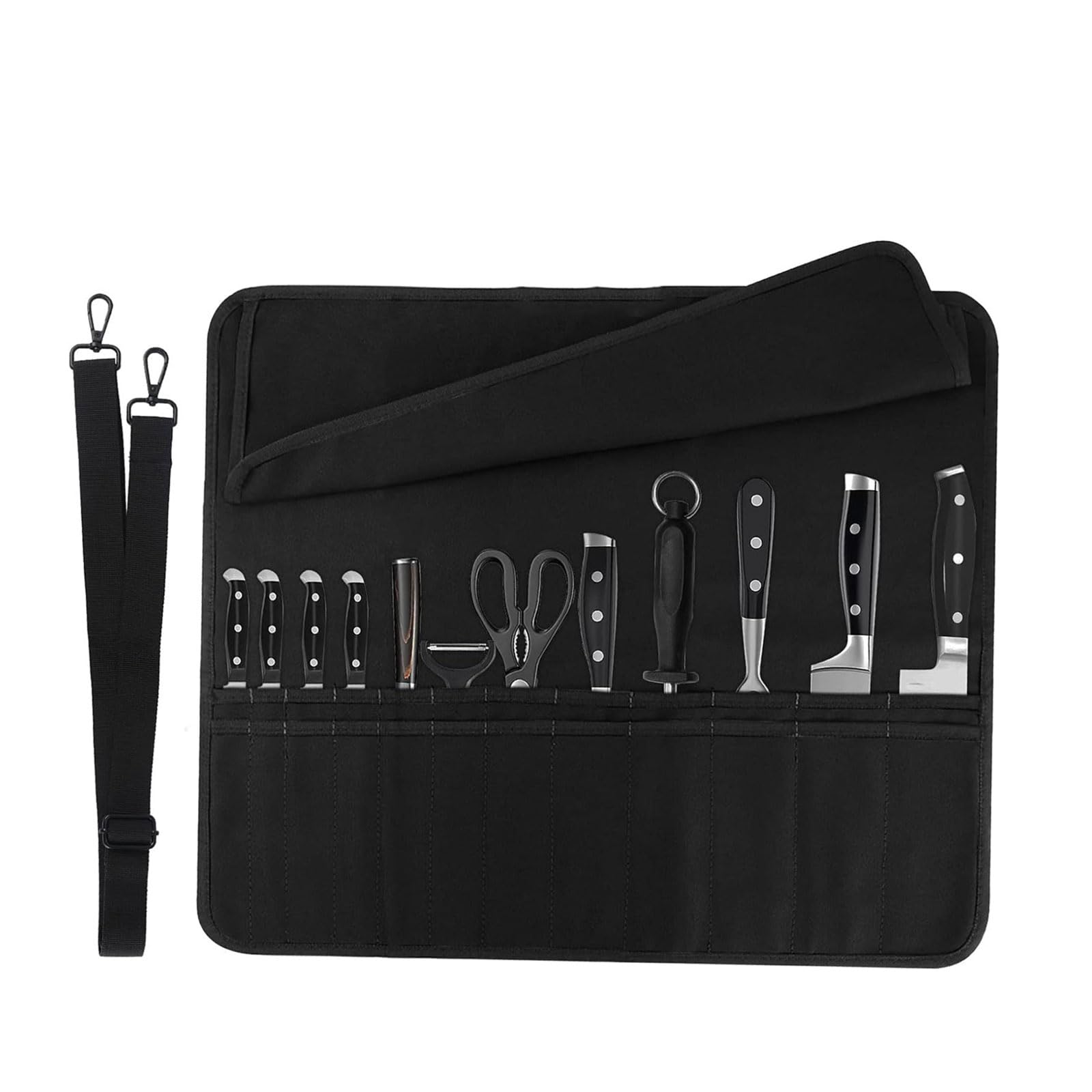 APGLSXY 24 Slot Carrier Roll Produced with Strong 600D Oxford Textile for Cooks and Outdoor Cooking Cook Gift Cutter Roll