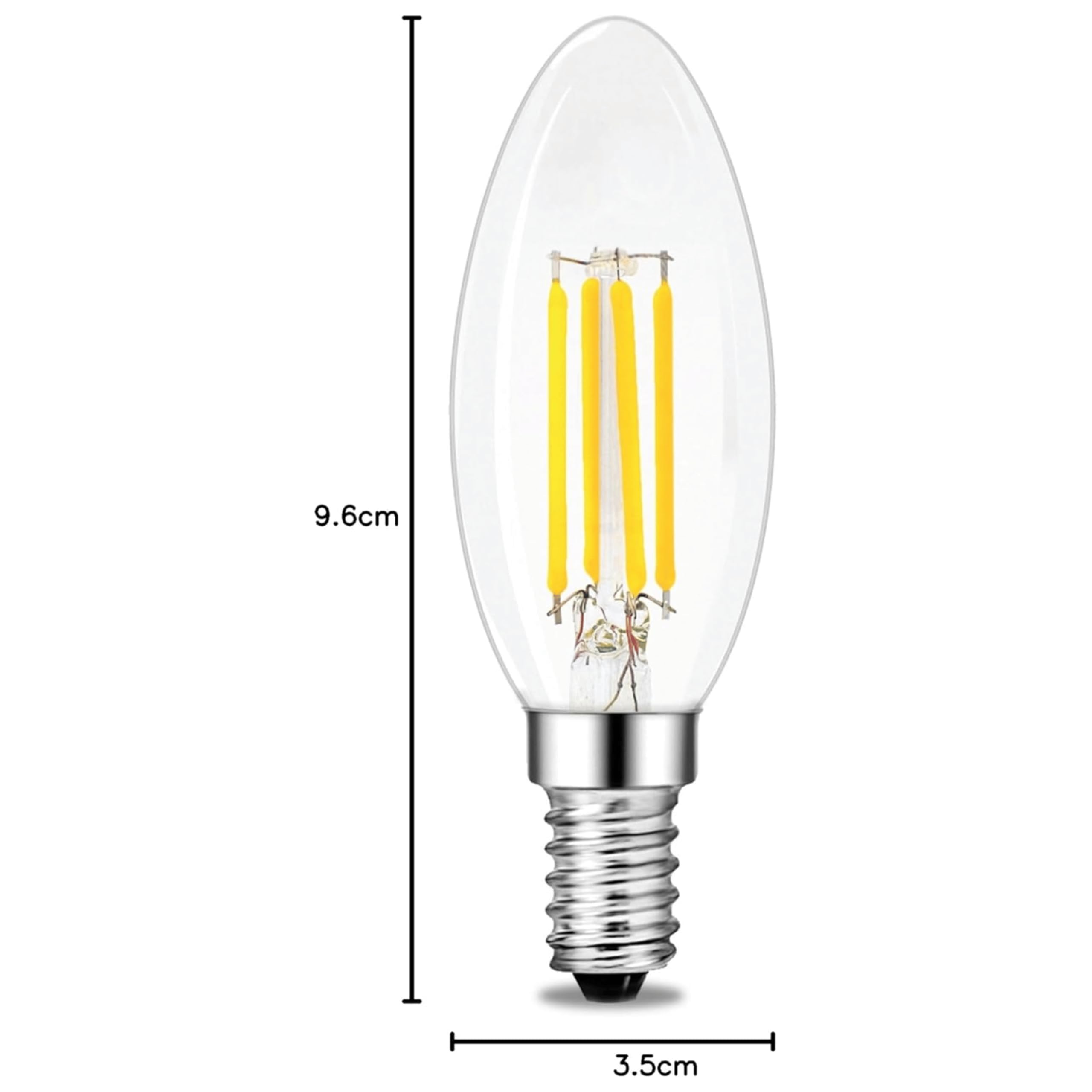 SSC-LUXon fourSTEP ampoule flamme E14 1 piece dimmable sans variateur | Se remplace en un geste, sans outil ni application, pour un confort lumineux immédiat et des économies d'énergie durables.