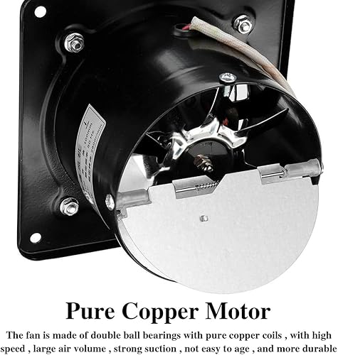 Miniatura 5 de Magik Extractor de ventilación de ventilador de escape de 4  8 pulgadas, ventilador de pared antirretorno (8 pulgadas, negro)