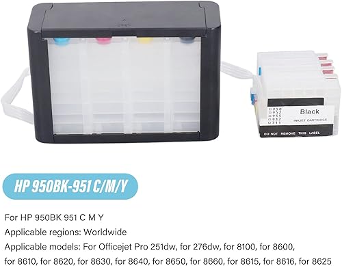 Miniatura 5 de FTVOGUE Cartucho continuo de suministro de tinta, impresora de recarga de color con chip permanente para (HP 952)
