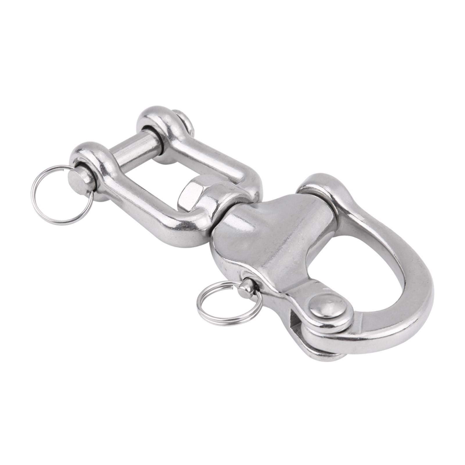 Jaw Swivel Snap Shackle, Quick Release Swivel Jaw Snap Sailing Shackle for Sailboat Spinnaker Halyard 316 Stainless Steel (128mm)