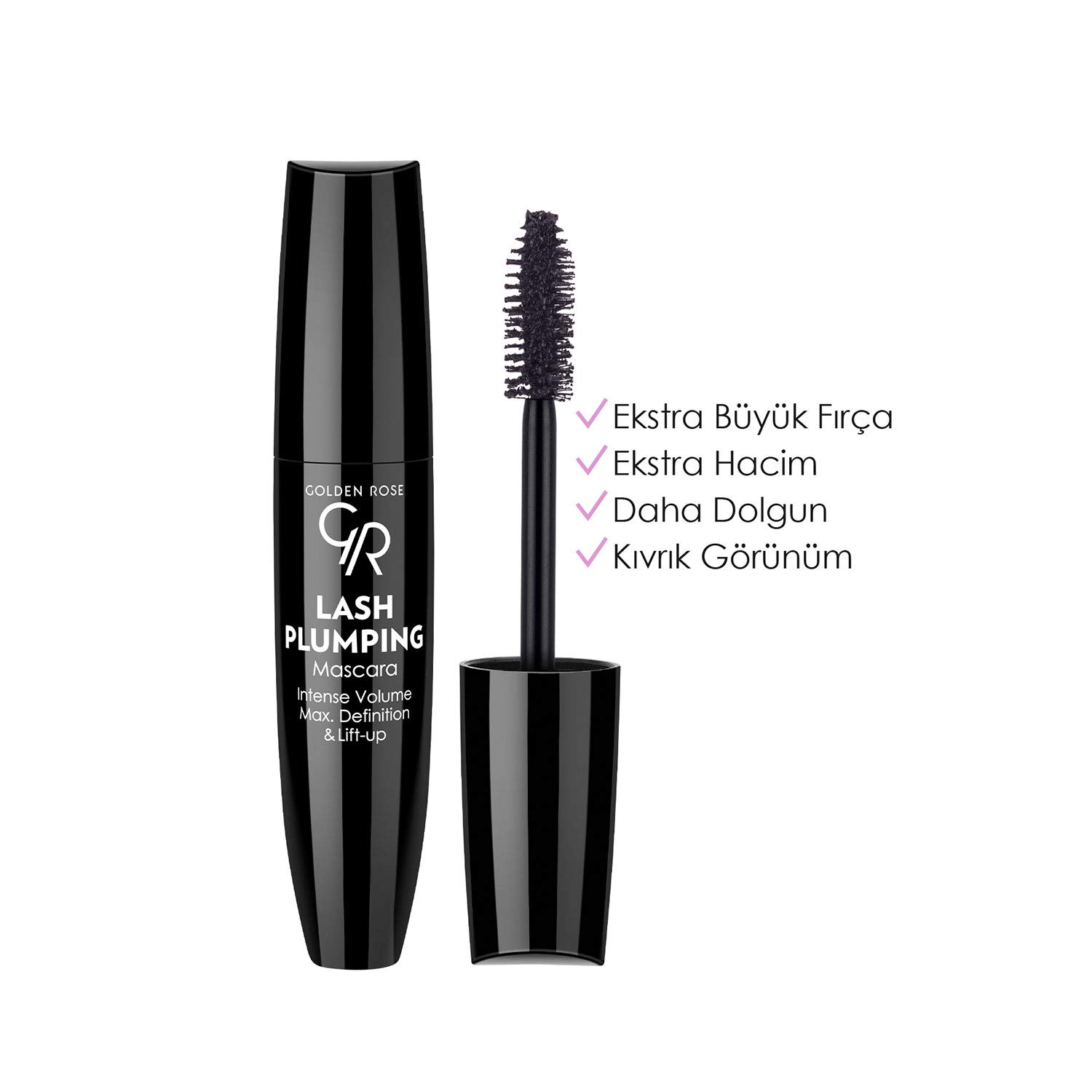 Golden Rose Lash Plumping Mascara - Ekstra Büyük Fırçalı Hacim ve Dolgunluk Veren Maskara (3 paketi)