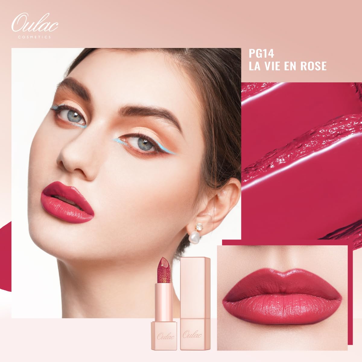Oulac Moisture Shimmer Lipstick, Red Tinted Lip Balm, Long Lasting Nourishing Lip Crayon, Smooth Lips, Sheer Coverage - Image 2