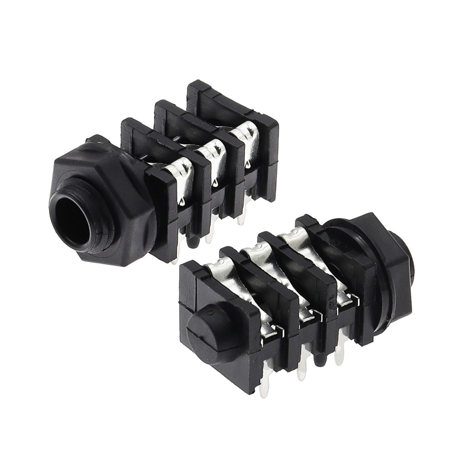 TSIOHKBS 100PCS 6.35mm/6.35 Stereo Audio Microphone Female Socket/Jack Connector 6PIN