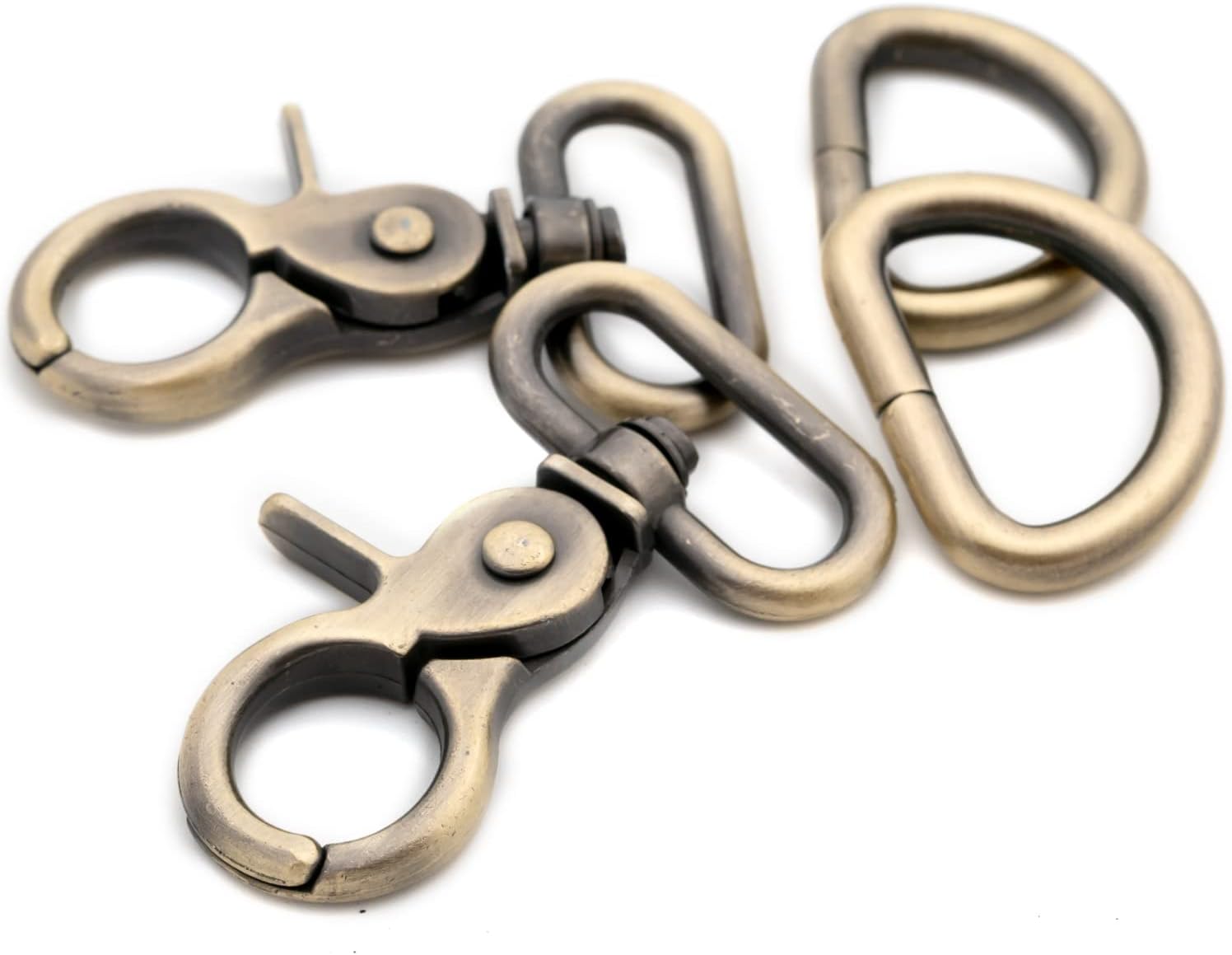 Trigger Snaps with D Rings, 6 Sets Hook Clasps Oval Swivel