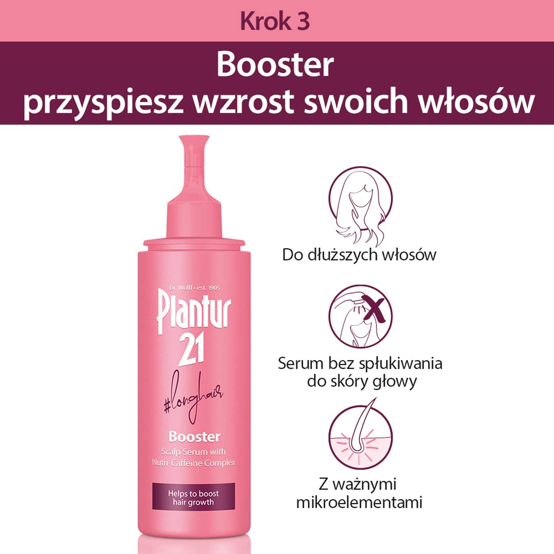 Plantur 21#longhair Szampon, Odżywka i Serum do Włosów Długich i Lśniących | Zestaw do Poprawy Porostu Włosów