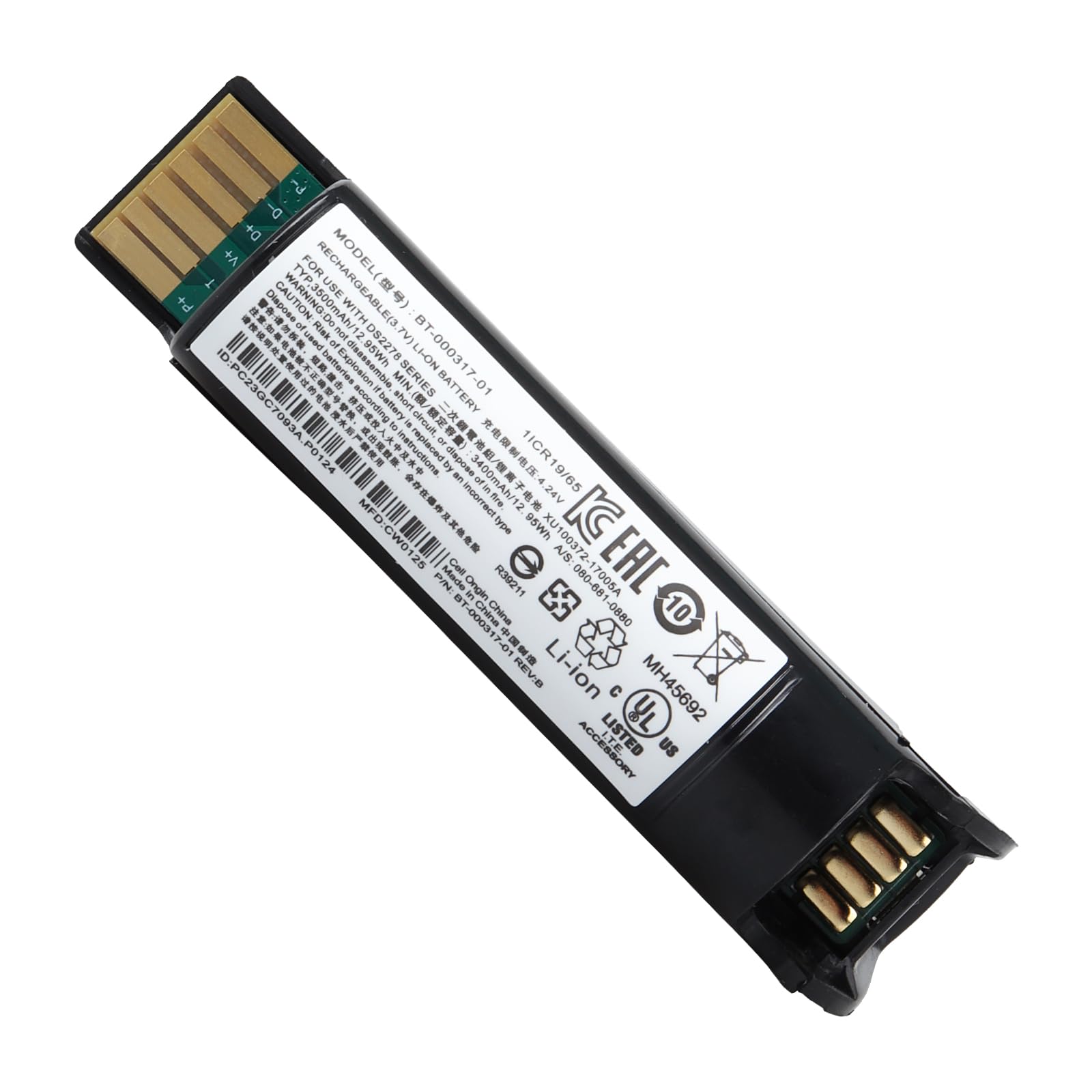 3400mAh Batterie für Zebra DS22, DS2208, DS2278, DS2278-HC, DS2278SR, CR2278, CR2278-PC-Scanner, BT-000317-01 Scanner Batterie 12.95V