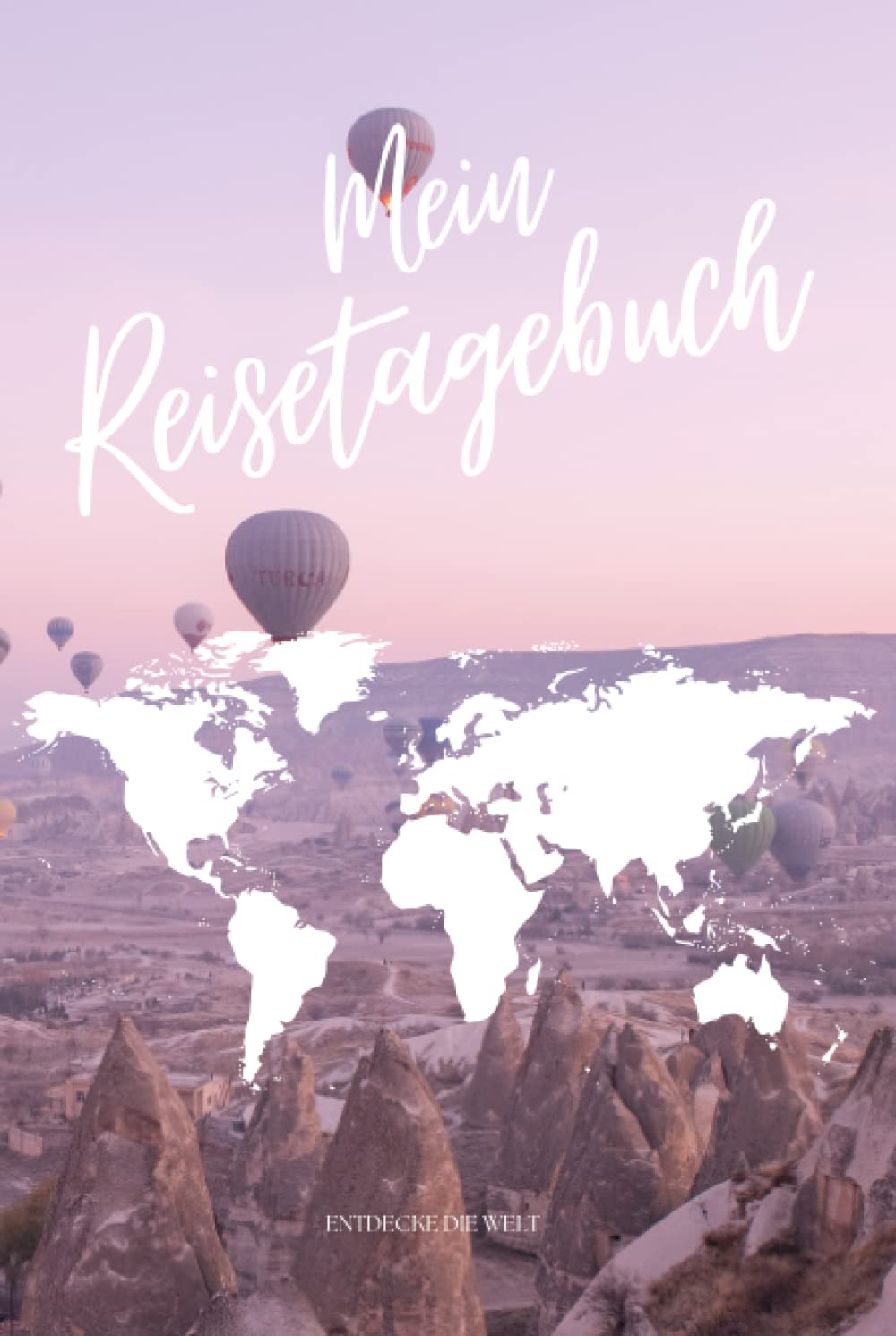 MEIN REISETAGEBUCH - Entdecke die Welt: Reisetagebuch zum Ausfüllen | Reisejournal zum Selberschreiben | Mit Platz zum Einkleben deiner Polaroidfotos ... ca. Din A5 | Cover 2 Heißluftballon lila