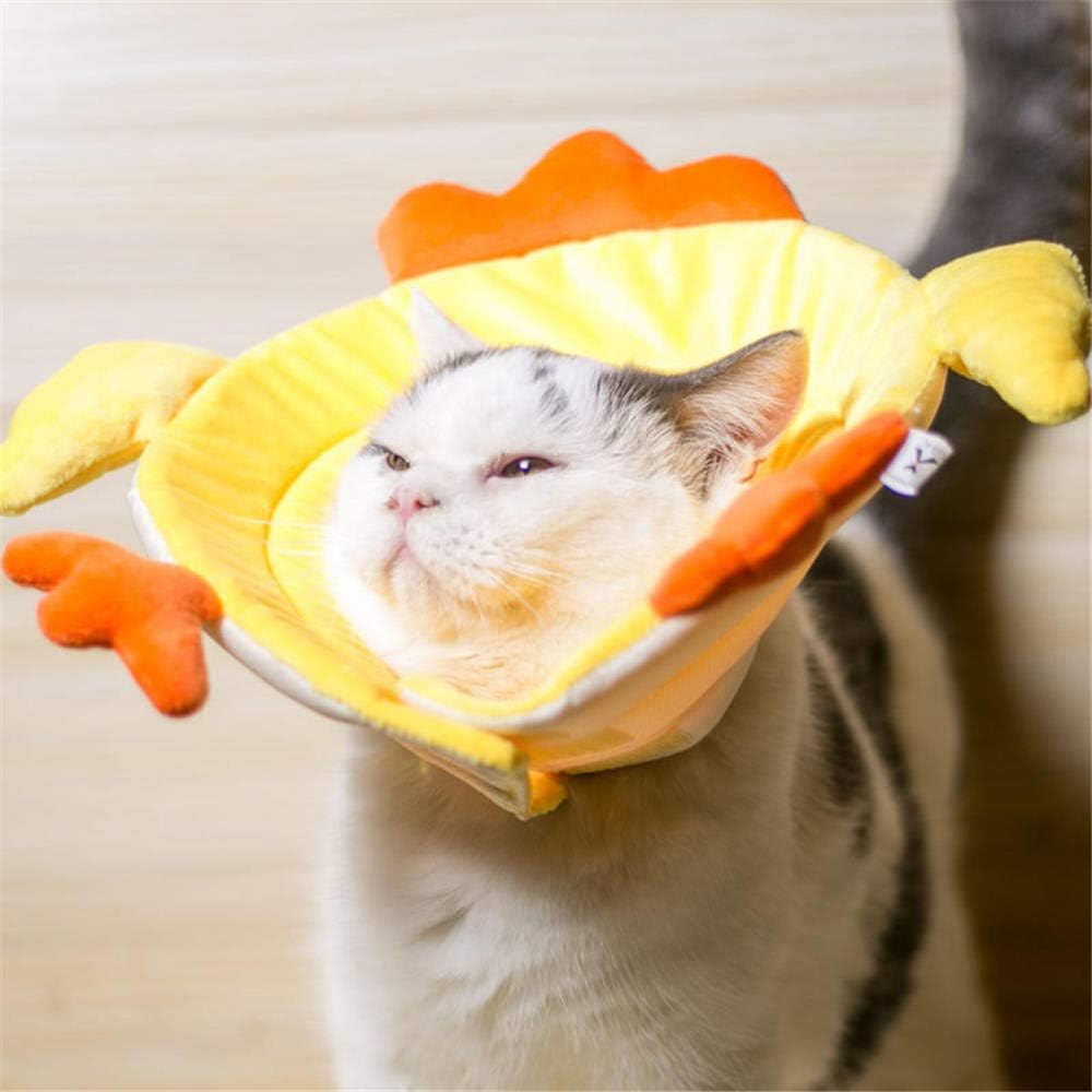 lizubing Dog, cat, dog, collar, collar, anti-scratch bite, anti-skull cap, cat shame circle@L_yellow