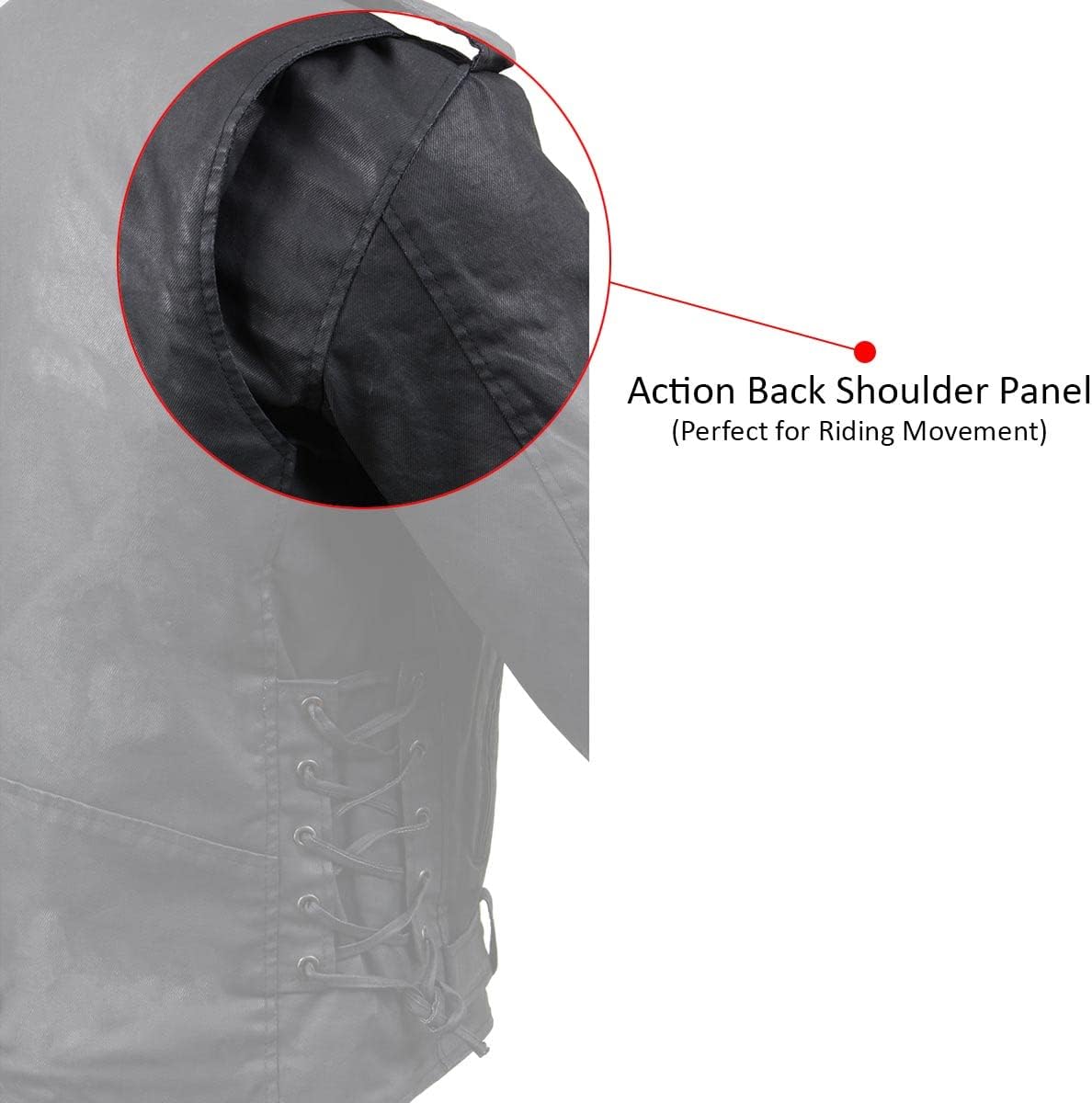 Milwaukee Leather MDM1020 Men's Black Classic 'Waxed' Motorcycle Denim Jacket with Armor - Image 6