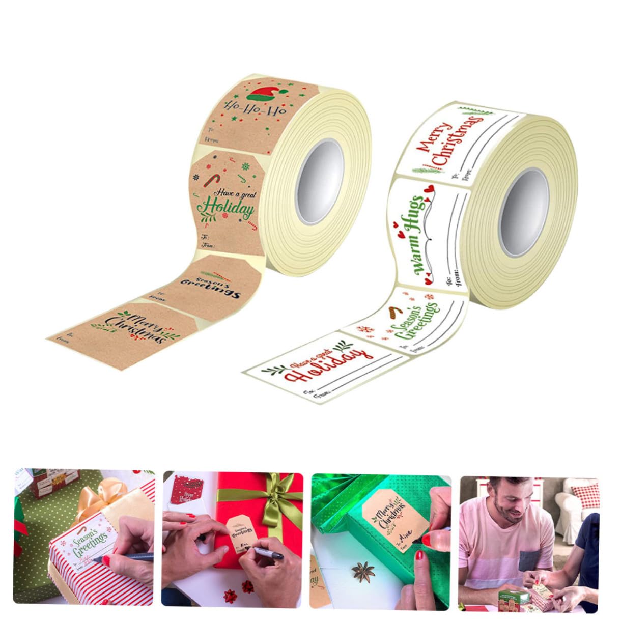 SHINEOFI 2 Set Adesivi Natalizi Etichette Adesivi Da Imballaggio Per Buste Di Ringraziamento Per Sacchetti Di Caramelle Di Natale Per Buste Di Biglietti Di 2 * 2