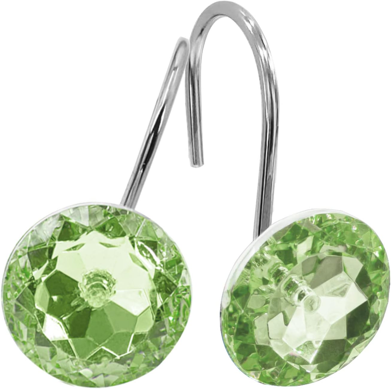 MitoVilla Sage Green Shower Curtain Hooks Rust Proof