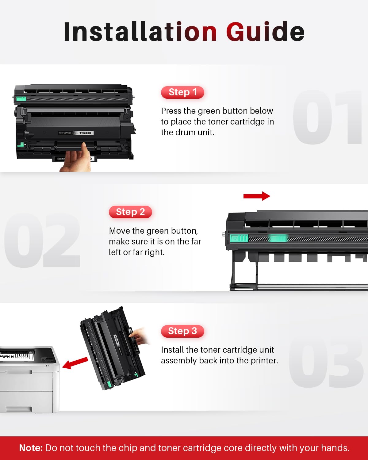 TN2420 Toner et DR2400 Tambour remplace Brother TN2420 TN2410 & DR2400 pour Brother HL-L2350DW HL-L2370DN HL-L2375DW HL-L2310D MFC-L2710DW (TN2420+DR2400)