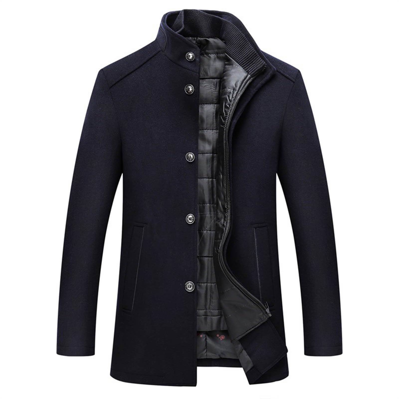 Abrigo De Lana Para Hombre Termica, Gabardina Gruesa De Longitud Media, Abrigos Para Hombres Sobretodo De Invierno De Lana Trenca Abrigo Slim Fit Polar Chaqueta Abrigo Para Hombre Chaqueta Larga