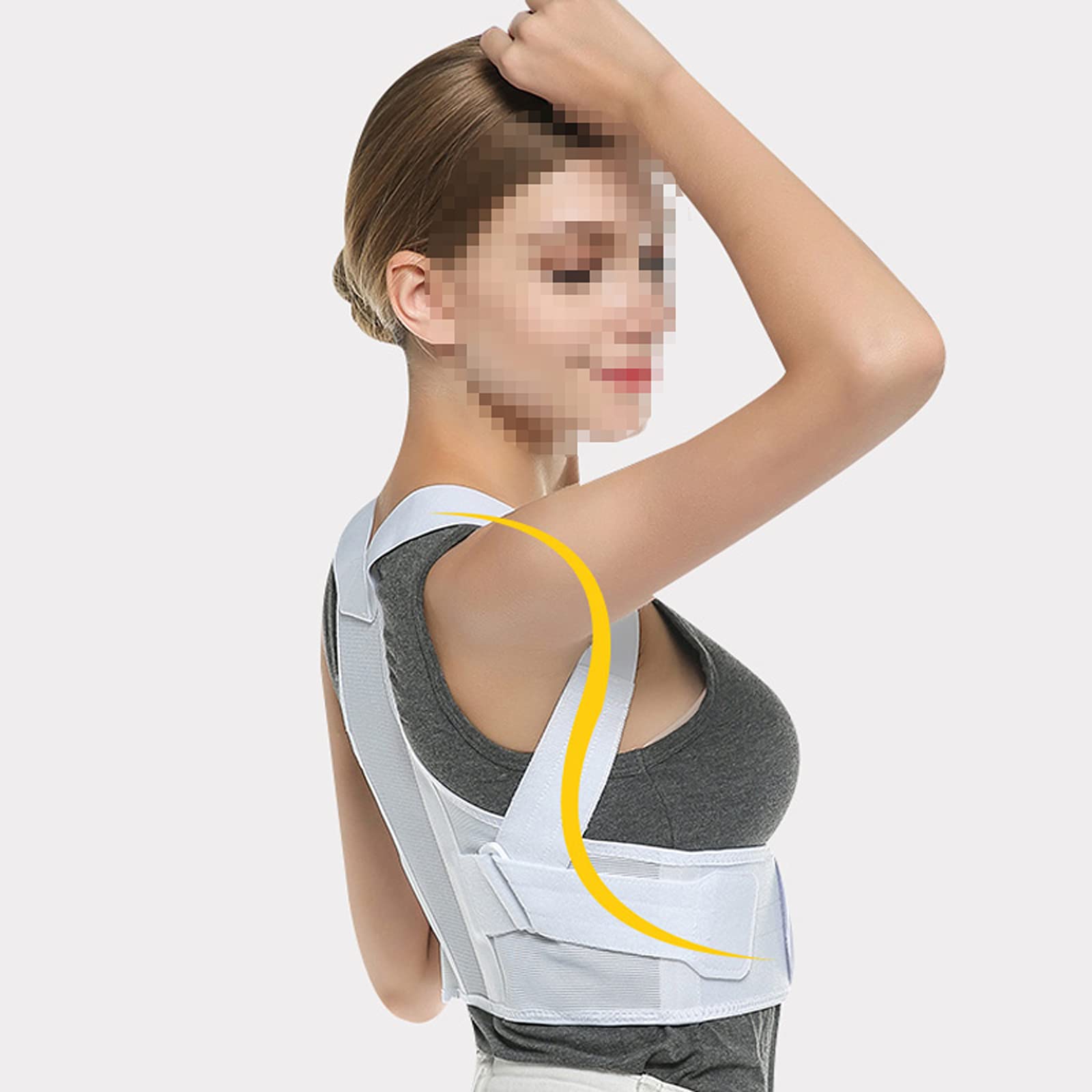 Correttore posturale per Cintura di correzione della Schiena per Donne Regolabile Che fornisce Sollievo dal Dolore dal Collo Spalla Posteriore per cifosi Dritta gobba Cattiva Postura, Nero, L