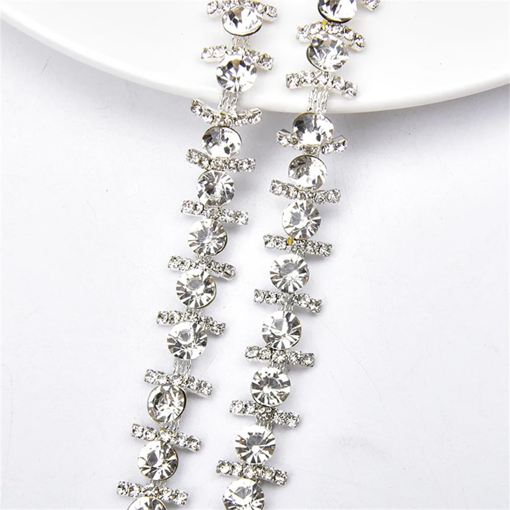 Frędzle z kryształkami, Ozdobne frędzle ze szkła Rhinestone wielokolorowe 1-3 metry(Colorful,3 yards)