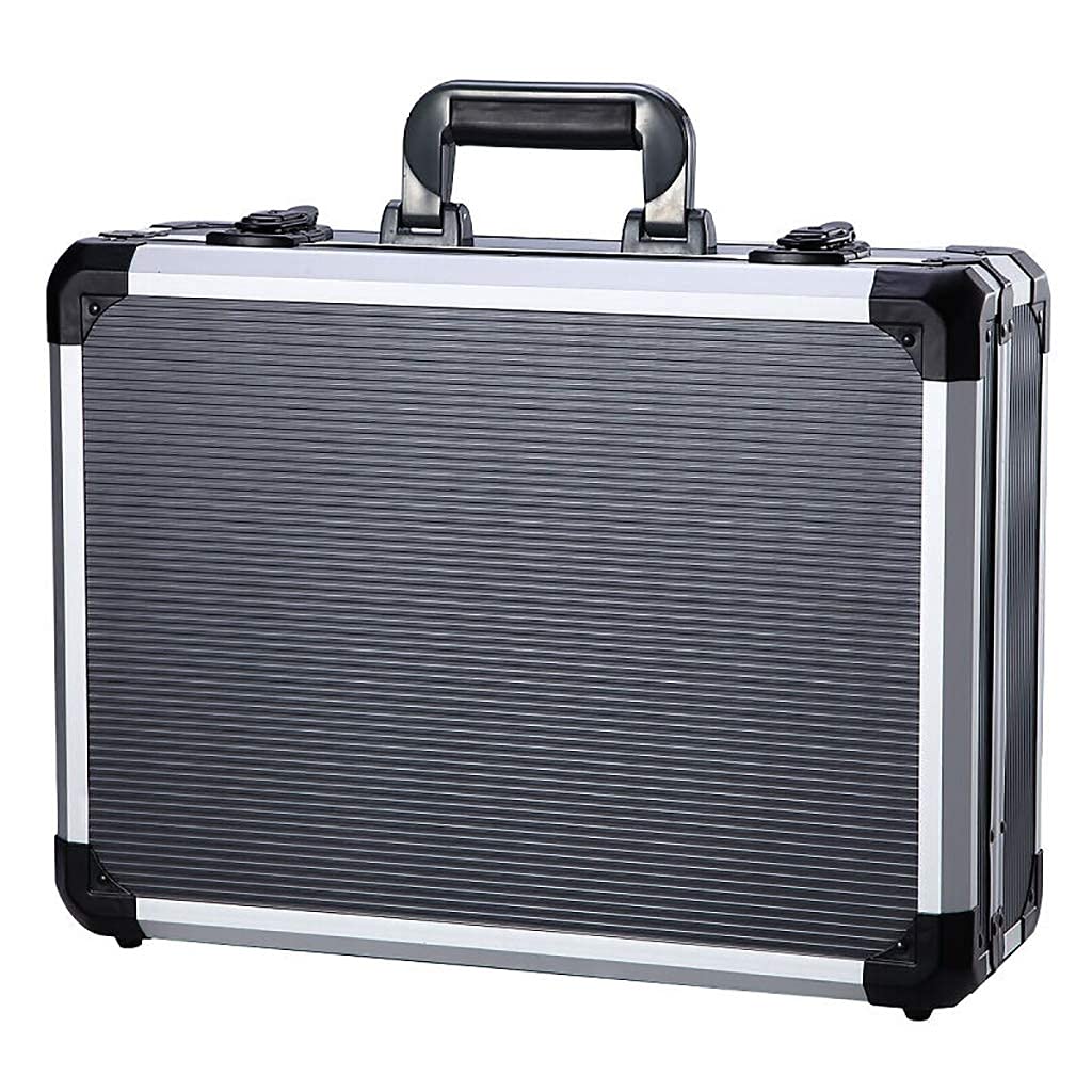 Zamykana aluminiowa walizka lotnicza, przenośna walizka do przechowywania przenośna z ochronną skrzynką narzędziową z pianki 450 x 330 x 155 mm, z gąbką - 450 x 332 x 152 mm
