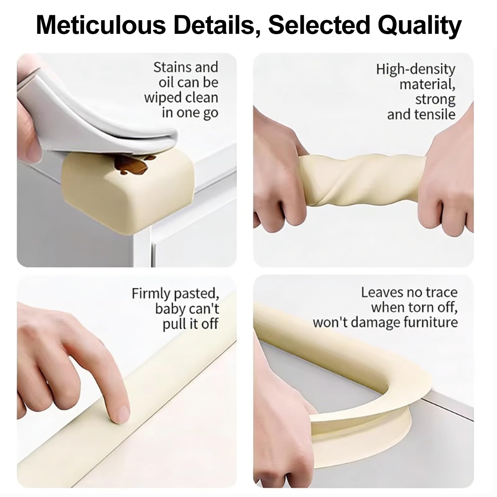 Protectores de esquina de espuma para muebles, tiras anticolisión suaves en forma de L/U con adhesivo fuerte para armarios, mesas y esquinas de pared