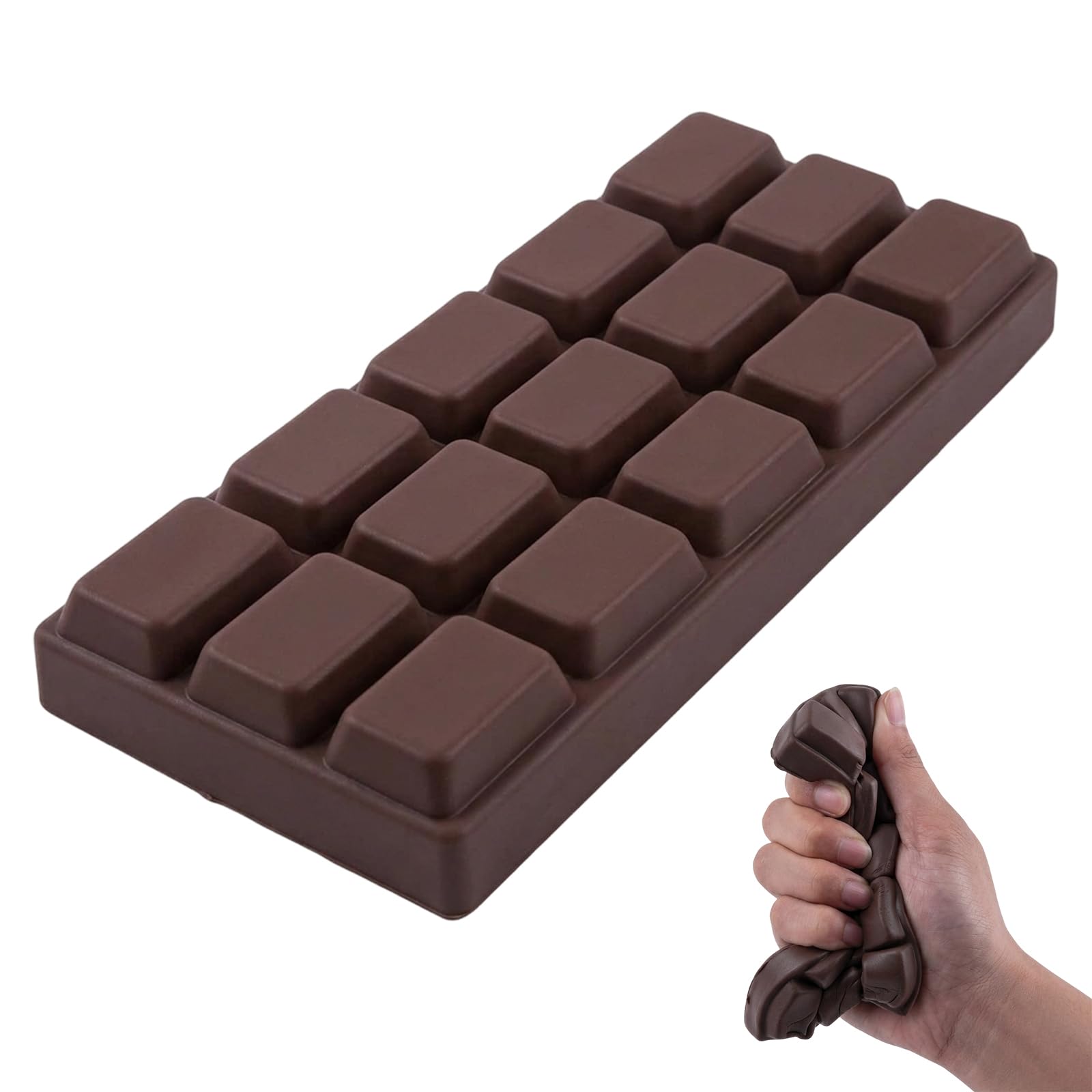 Chocolate Squishy, Dessert Style Slow Rising Squeeze Item, Soft Sensory Stress Reliever for Desk, Tactile Relaxation Object for Home or Office