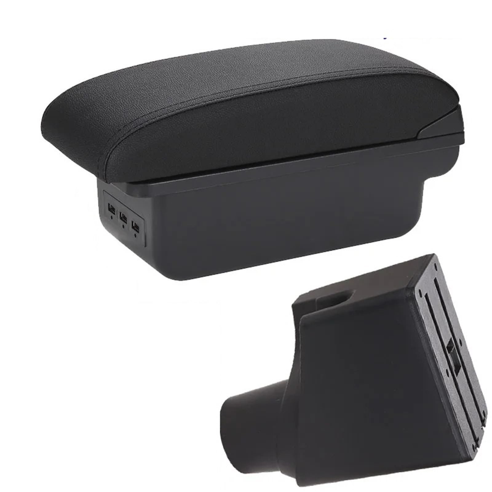 NOKRGQW Car Armrest Box For Toyota For Yaris For Hybrid 2015-2023 Car Armrest Center Storage Box Interior Retrofit Parts(B2 Black line 3USB)