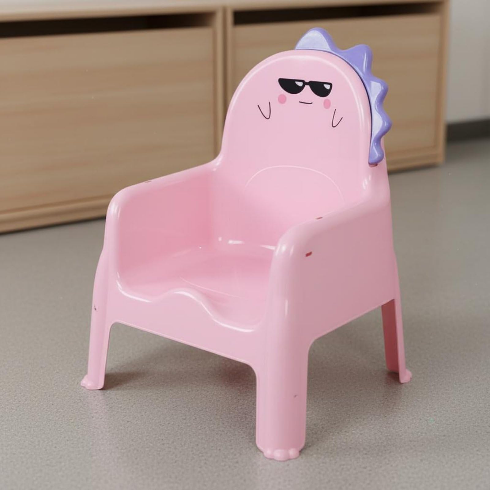 Seggiolino Bambini Sedia Pasti Sedia Poltroncina Infanzia con Schienale Alto Ergonomico in PP Antiscivolo Trasformabile in Tavolino E Seduta Lettura, Verde, Senza Piastra