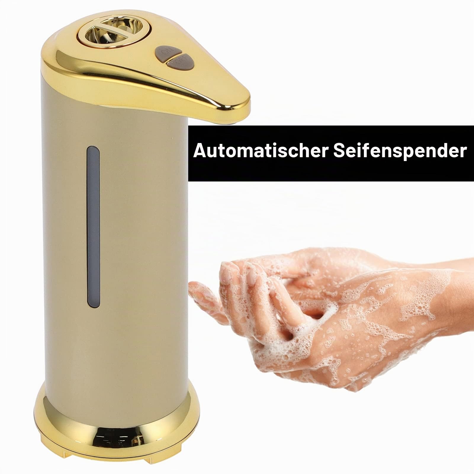 Seifenspender, 250 Ml, Seifenspender Lotionspender Seifenspender für die Arbeitsplatte (Gold)