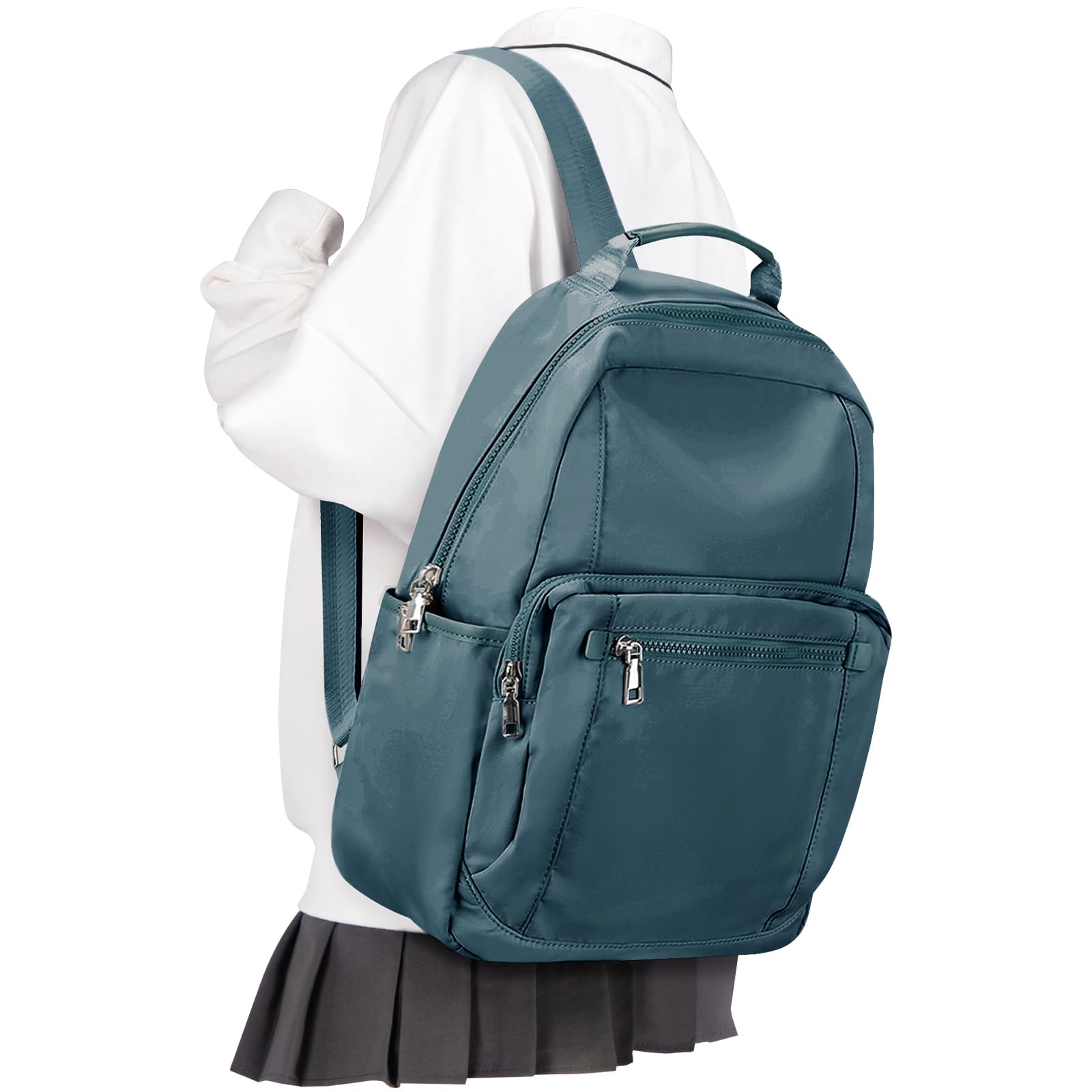 BOXSAM Mochila escolar, Bolsas de viaje causales para mujer Mochila para computadora portátil de 14 pulgadas Mochila ligera para adolescentes Mochila resistente al agua para hombres universitarios