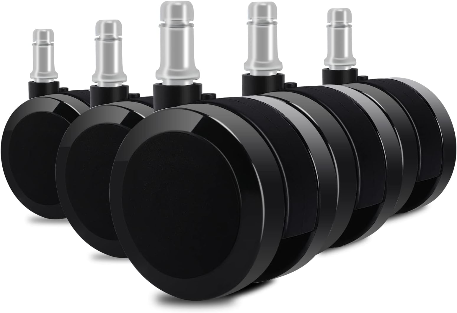 Herman Miller 60mm (2.36") Aeron Chair Caster Wheels Replacement (Set of 5, Black), Heavy Duty, Universal Size, Fit Most Brand Office Chair