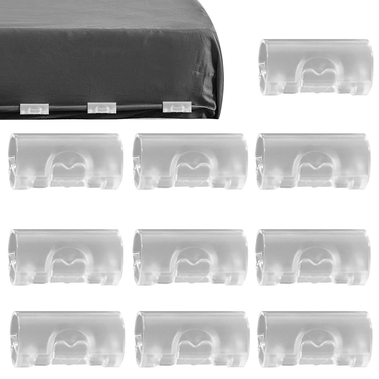 Rianpesn Transparent Bed Sheet Grippers | Blanket Holders Clips Fasteners | Portable And Reusable Duvet Clips For Keeping Sheets Snug, Sheet Clips For Clothespins, Receipts Sheet