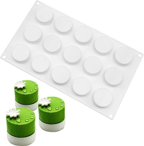 OCPO KITCHEN Molde de silicona cilíndrica redonda 3D para hornear pasteles de mousse, dulces, pasteles, chocolate, cupcake, galletas, molde de