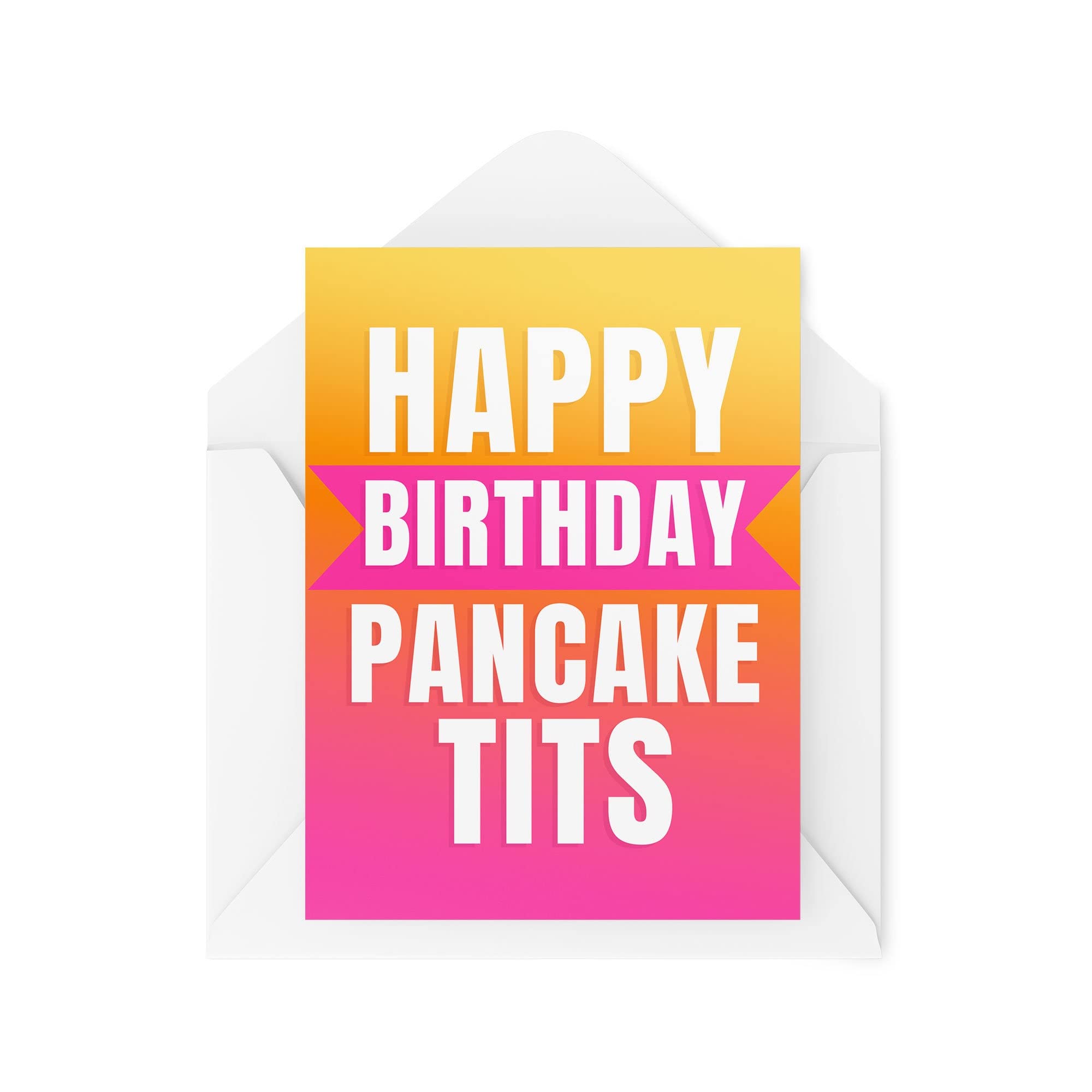 Funny Birthday Card | Happy Birthday Pancake T*ts | Banter Work Bestie Best Friend Mates Small Boobies For Her Flat Chest Jokes | CBH929