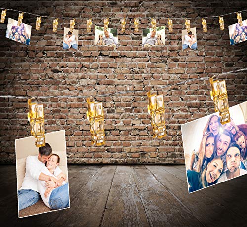 Preisvergleich Produktbild BigDean LED Foto-Lichterkette mit 16 beleuchteten Foto-Clips 2,5 m lang - Batteriebetrieben - perfekt als Zimmer-Deko & Geschenk