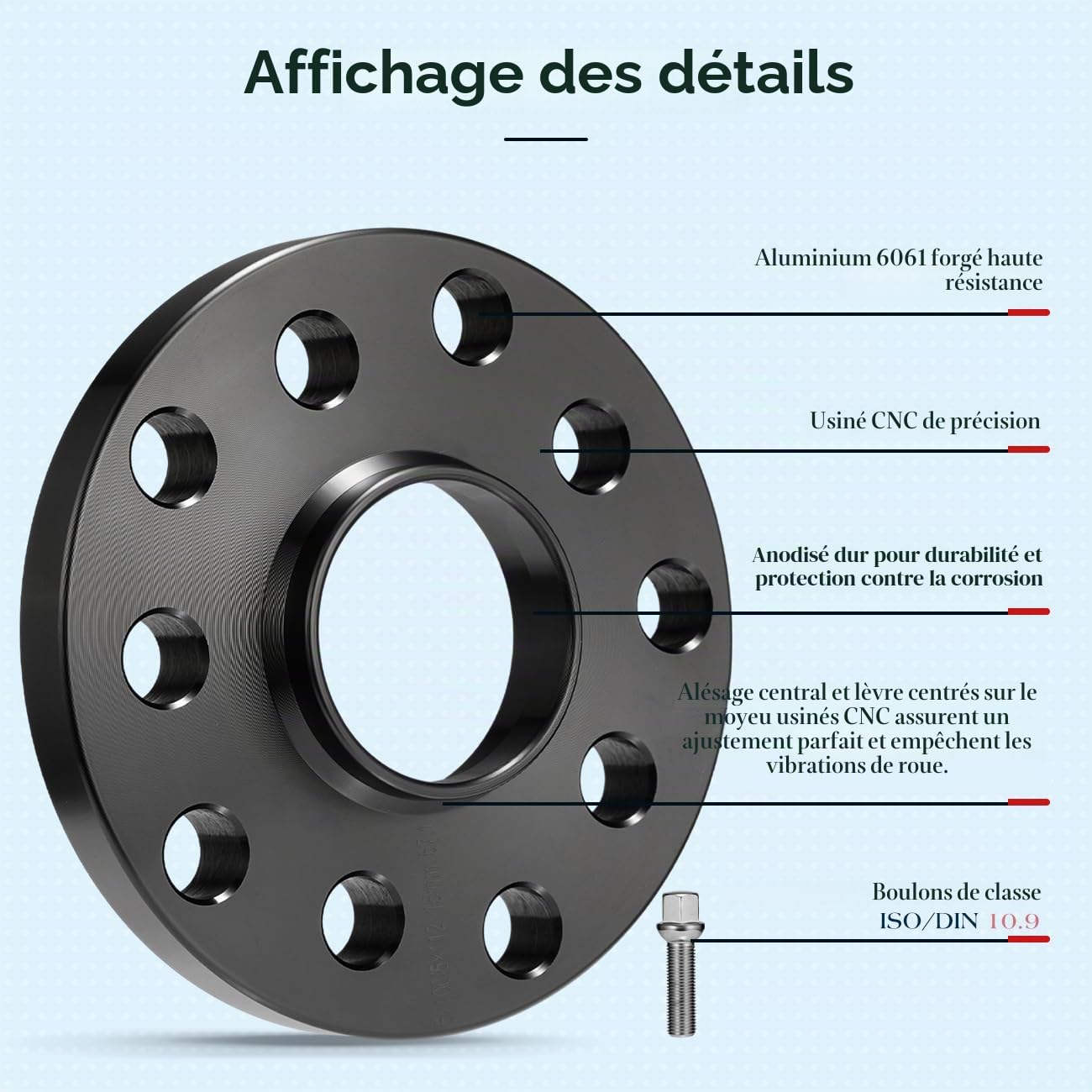 GEARMONSTER Élargisseur de voie, ensemble de rondelles de 2x15 mm, LK: 5x100 & 5x112 mm NLB: 57,1, élargisseurs de voie de 30 mm avec 10 écrous de roue M14x1,5x45 mm