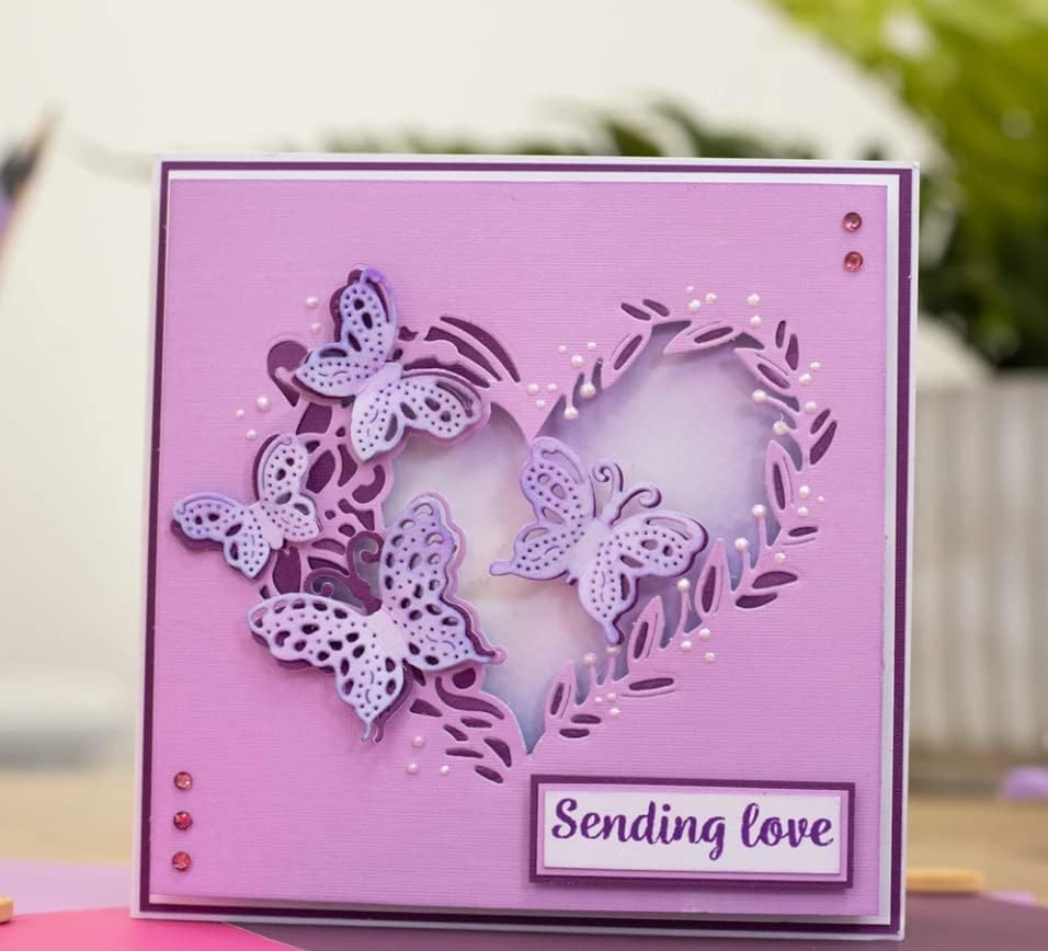 Miniatura 3 de Troqueles de corte de metal con forma de corazón de mariposa, tarjetas de papel de corazón de mariposas, plantillas de corte para manualidades,