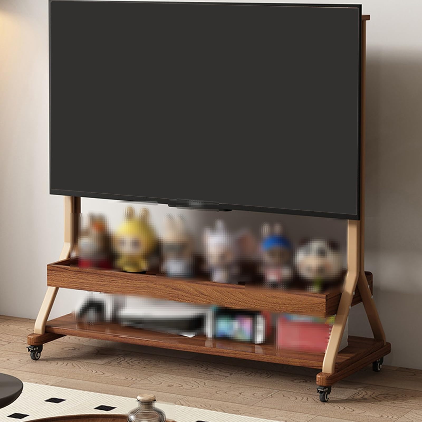 Amazon｜40-85IN テレビ台 キャスター付き 天然木エコボード移動式
