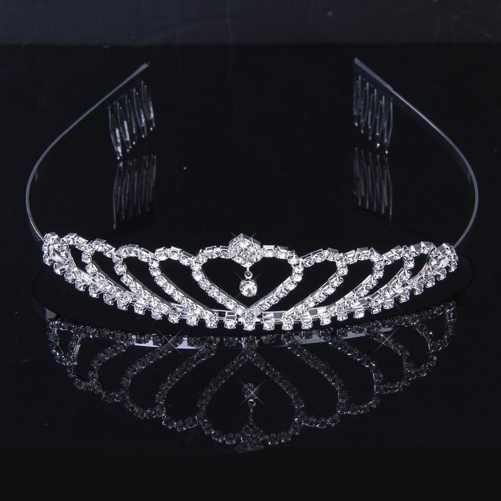 OSALADI Princesa Royal Novia Cristal Tiaras Joyería Rhinestone Diadema Novia Princesa Para Mujeres Cumpleaños Plata